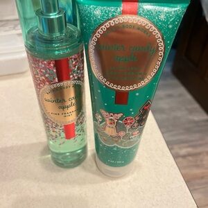 Brand new!! Bath & Body Works Winter Candy Apple Fragrance and Cream Set